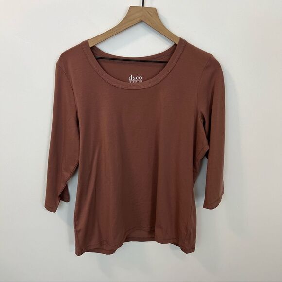 New Denim& Co Perfect Jersey 3/4 Sleeve Round Neck Top | Size M - Picture 2 of 9